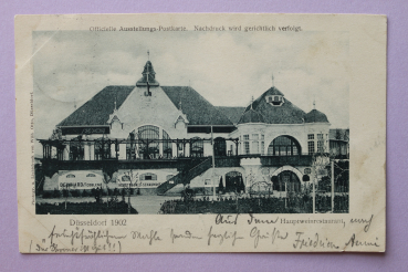 Ansichtskarte AK Düsseldorf 1902 Hauptweinrestaurant Wein Restaurant Ausstellung Architektur NRW